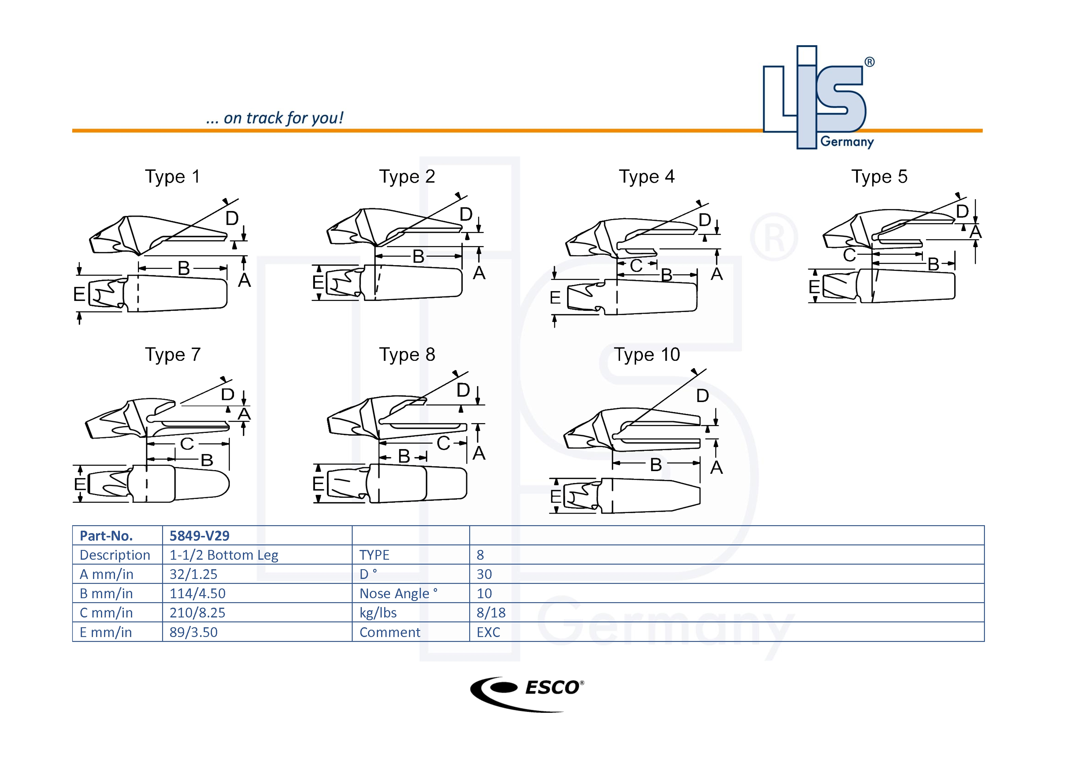 Esco orig. Super V Anschweiß-Adapter 5849-V29