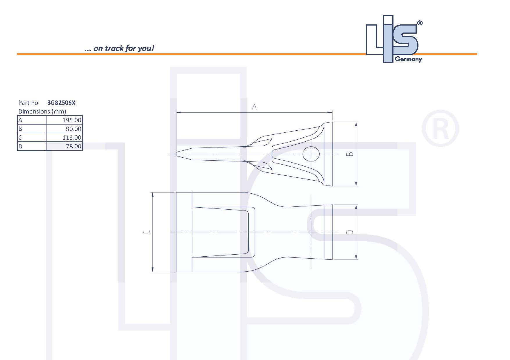 LIS TIP WIDE suitable for  CAT-J250