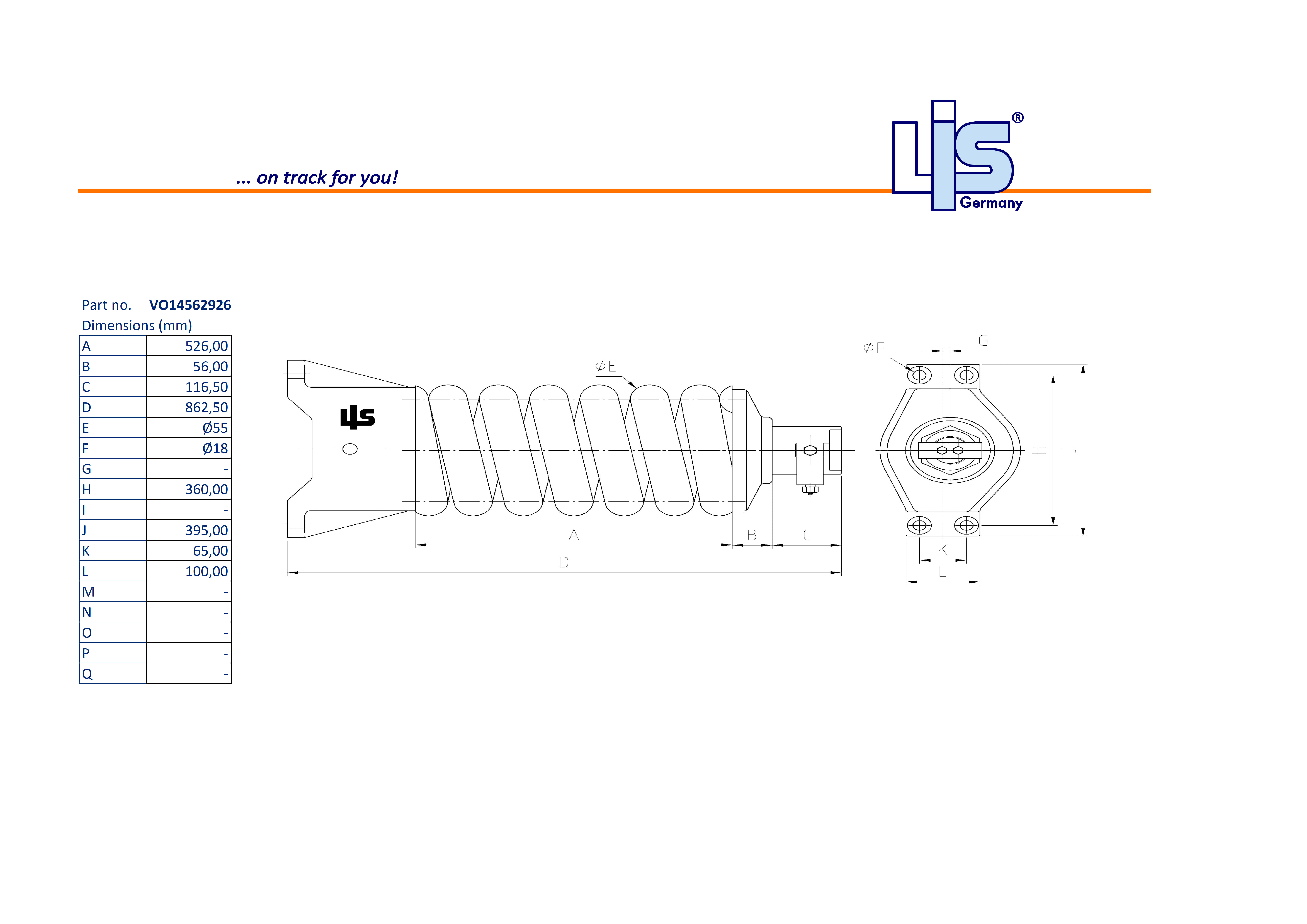 TRACK ADJUSTER & SPRING ASSEMBLY to fit
EC290CLR,EC290CNL